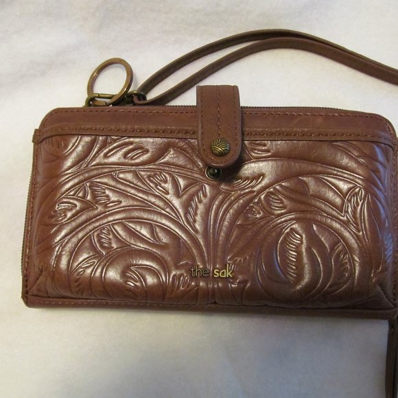 The Sak brown leather style clutch purse. - Picture 5 of 6